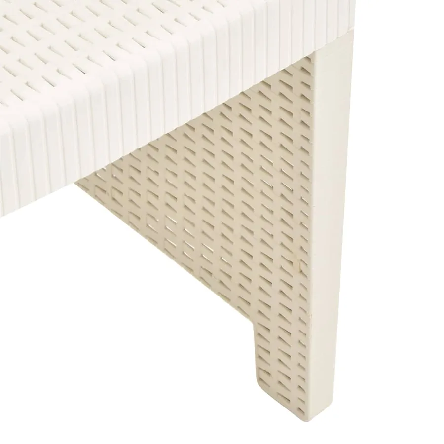 Salon de jardin 3 pcs Plastique Blanc - 9
