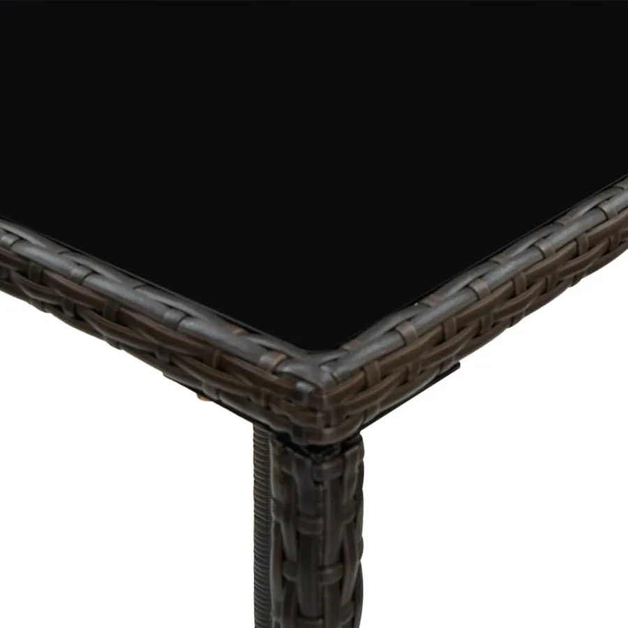 Ensemble de bar de jardin 5 pcs coussins Résine tressée Marron - 9