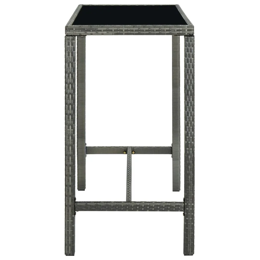 Ensemble de bar de jardin 5 pcs Résine tressée Gris - 5