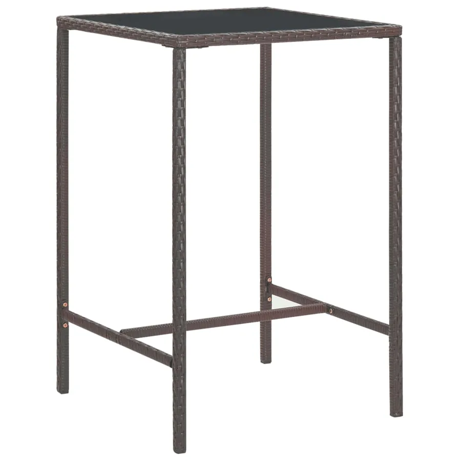 Meubles de bar de jardin 3pcs et coussins Résine tressée Marron - 6
