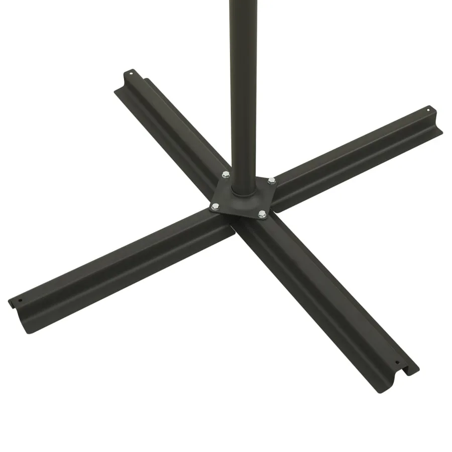 Parasol de jardin en porte-à-faux et mât et lumières LED vert - 10