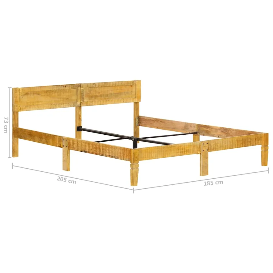 Cadre de lit sans matelas bois de manguier massif 180 cm - 6