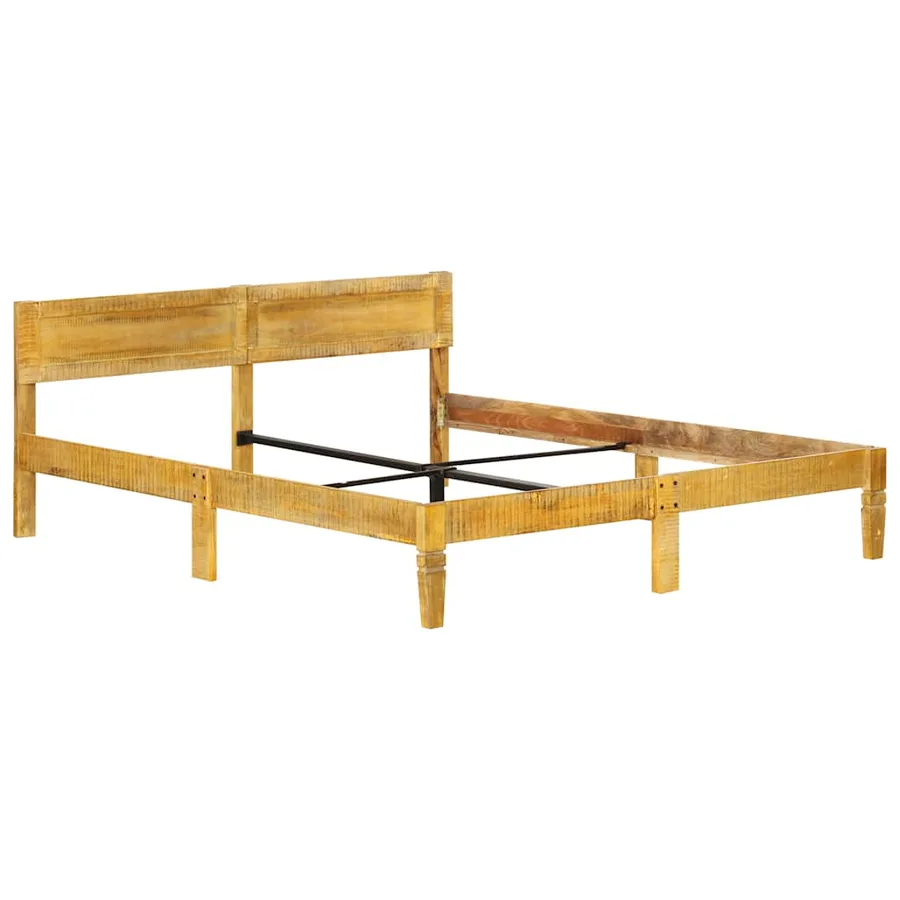 Cadre de lit sans matelas bois de manguier massif 180 cm - 8