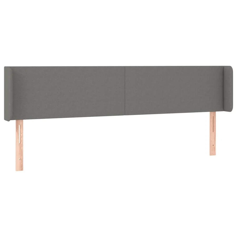 Tête de lit avec oreilles Gris foncé 203x16x78/88 cm Tissu - 2