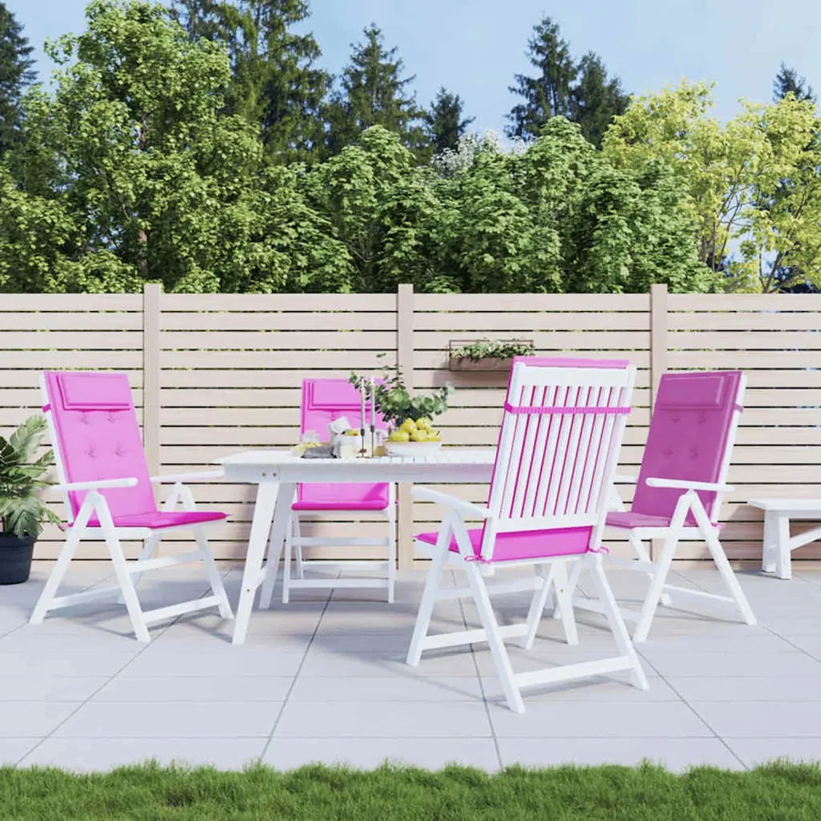 Coussins de chaise à dossier haut lot de 4 rose tissu oxford
