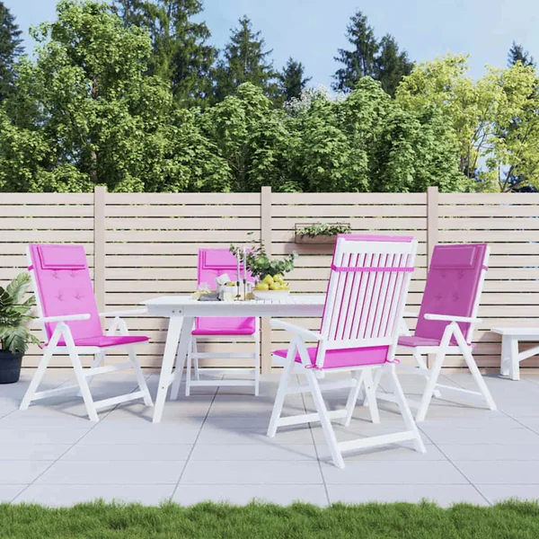 Coussins de chaise à dossier haut lot de 4 rose tissu oxford