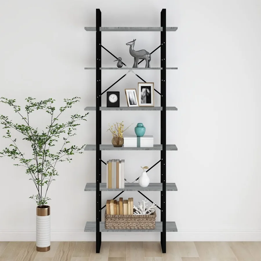 Armoire haute Sonoma gris 80x30x210 cm Bois d'ingénierie - 3