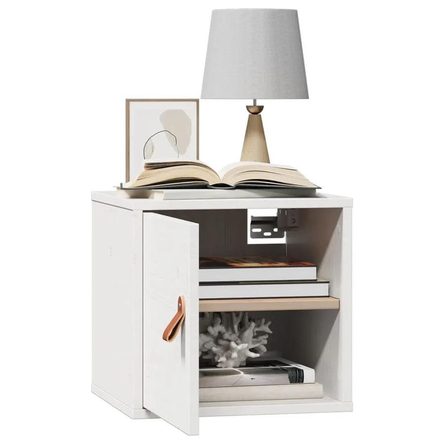 Armoires murales 2 pcs Blanc 31,5x30x30 cm Bois de pin massif - 4