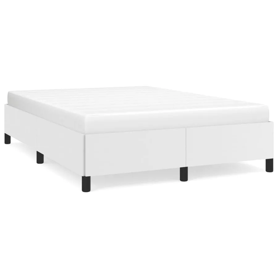 Cadre de lit sans matelas blanc 140x190 cm similicuir - 2