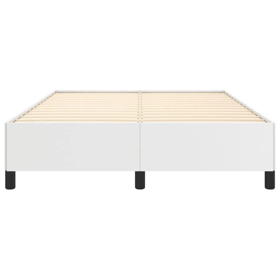 Cadre de lit sans matelas blanc 140x190 cm similicuir - 5