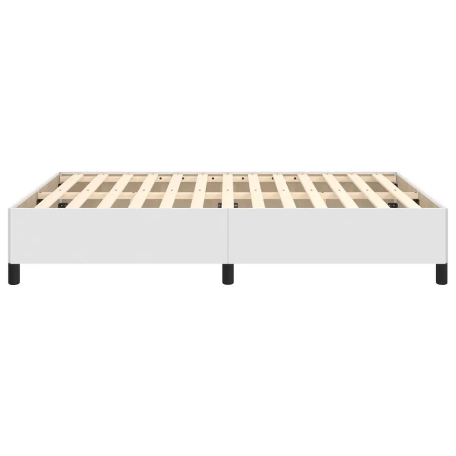 Cadre de lit sans matelas blanc 140x190 cm similicuir - 6