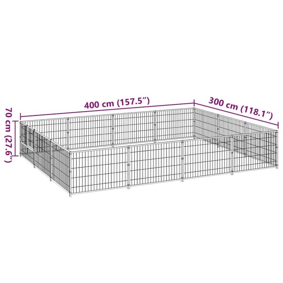 Chenil Noir 12 m² Acier - 7