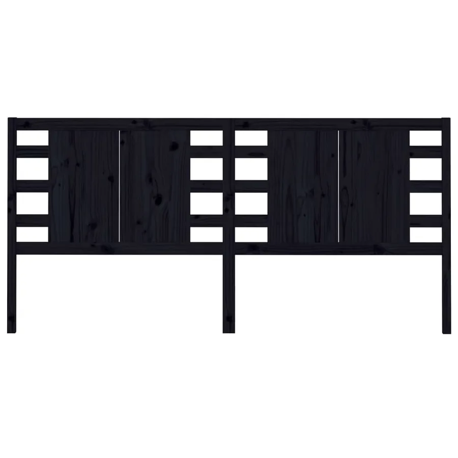 Tête de lit Noir 126x4x100 cm Bois massif de pin - 3