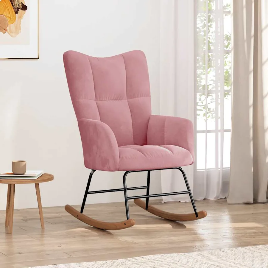 Chaise à bascule Rose Velours