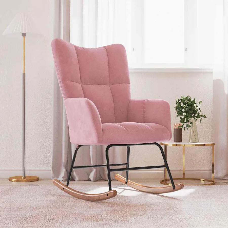 Chaise à bascule Rose Velours - 3