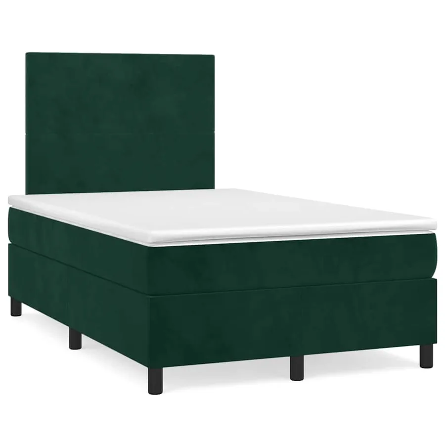 Sommier à lattes de lit et matelas Vert foncé 120x200cm Velours - 2