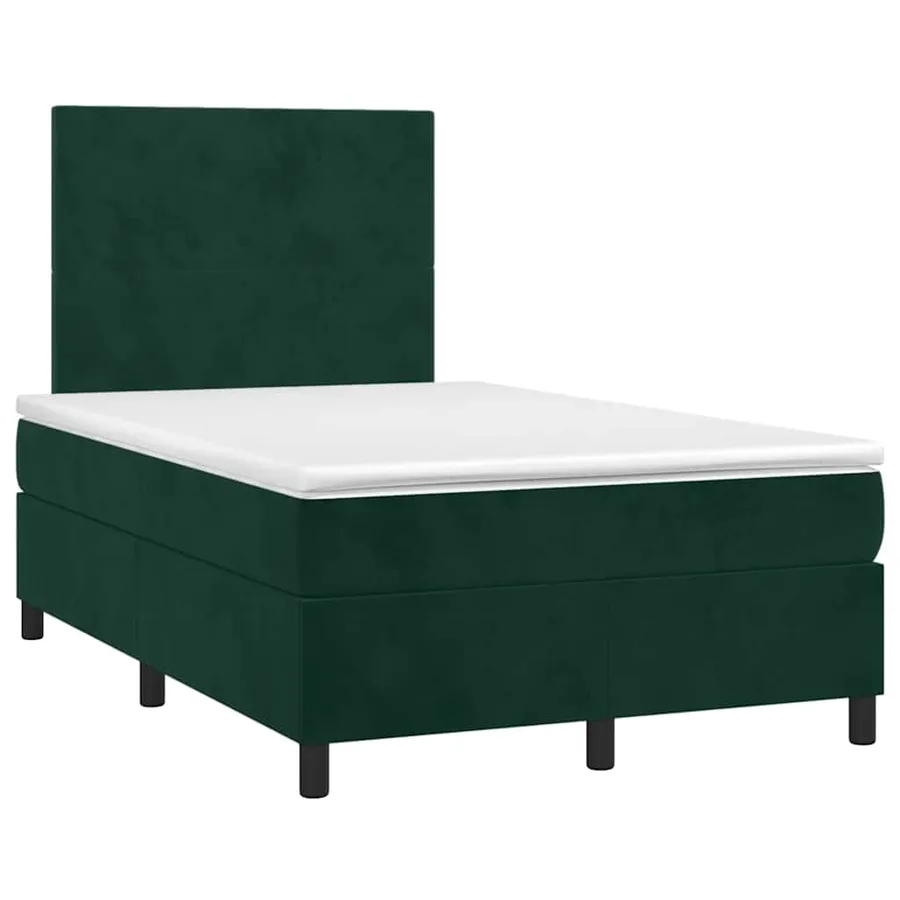 Sommier à lattes de lit et matelas Vert foncé 120x200cm Velours - 3