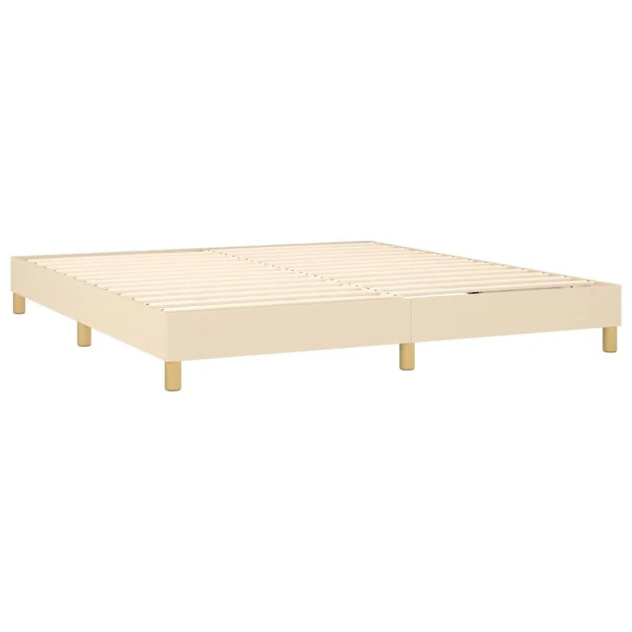 Sommier à lattes de lit avec matelas LED Crème 180x200 cm Tissu - 5