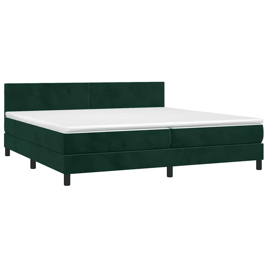 Sommier à lattes de lit avec matelas LED Vert foncé 200x200 cm - 4