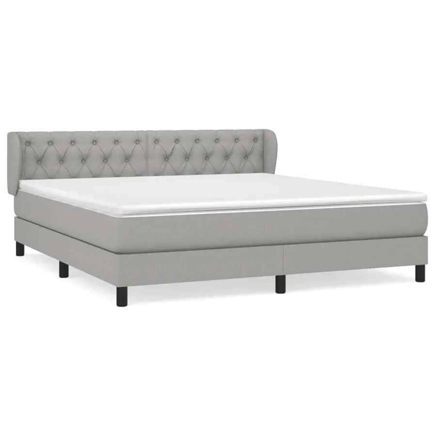 Sommier à lattes de lit avec matelas Gris clair 160x200cm Tissu - 2