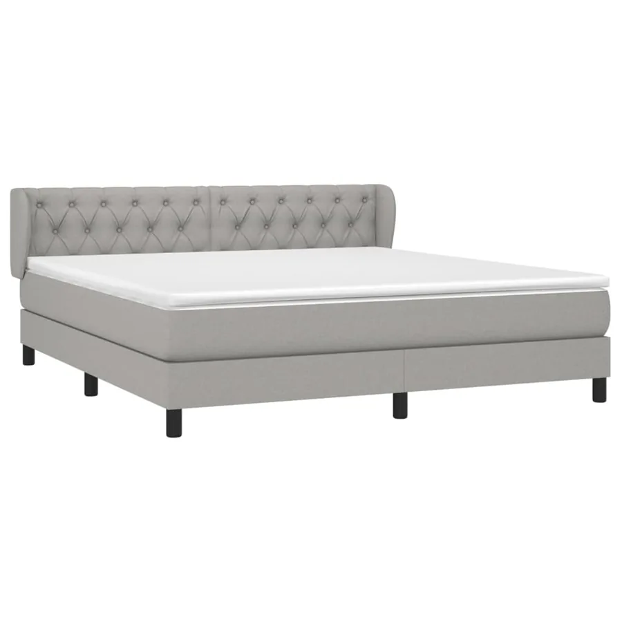 Sommier à lattes de lit avec matelas Gris clair 160x200cm Tissu - 3