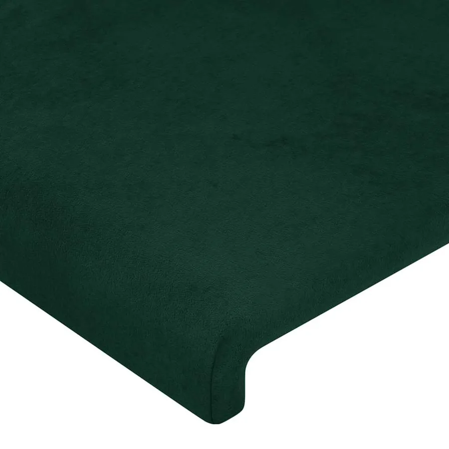 Cadre de lit sans matelas vert foncé 120x200 cm velours - 10