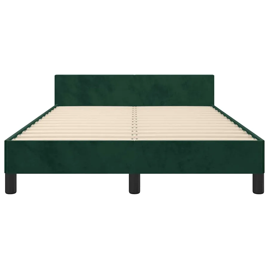 Cadre de lit sans matelas vert foncé 120x200 cm velours - 6