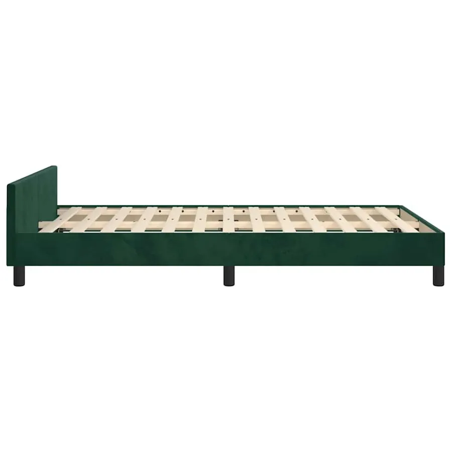 Cadre de lit sans matelas vert foncé 120x200 cm velours - 7
