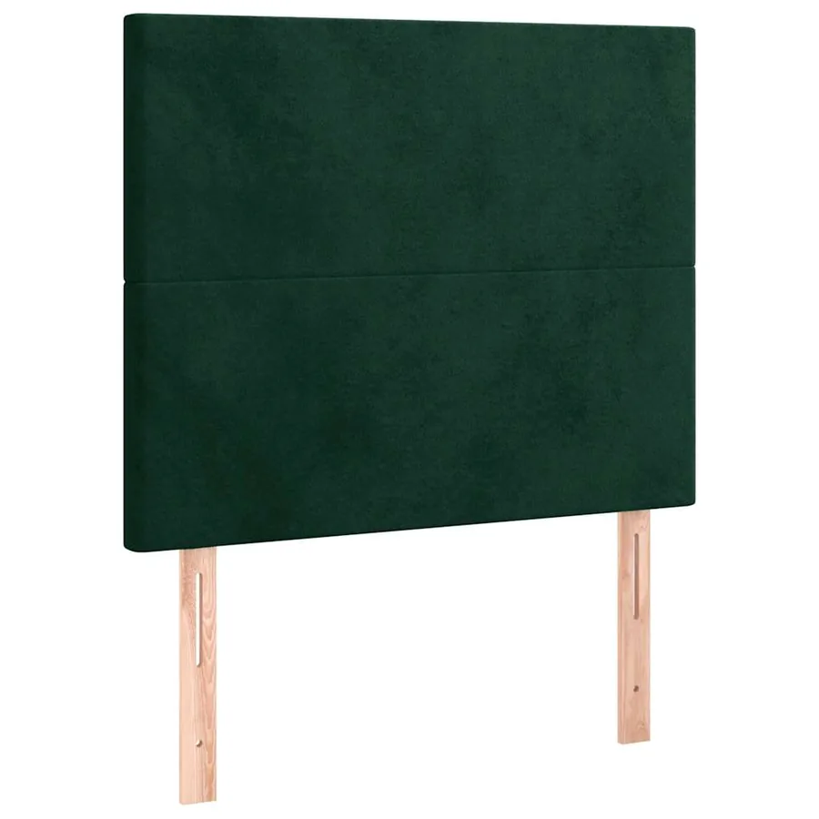Cadre de lit sans matelas vert foncé 120x200 cm velours - 9