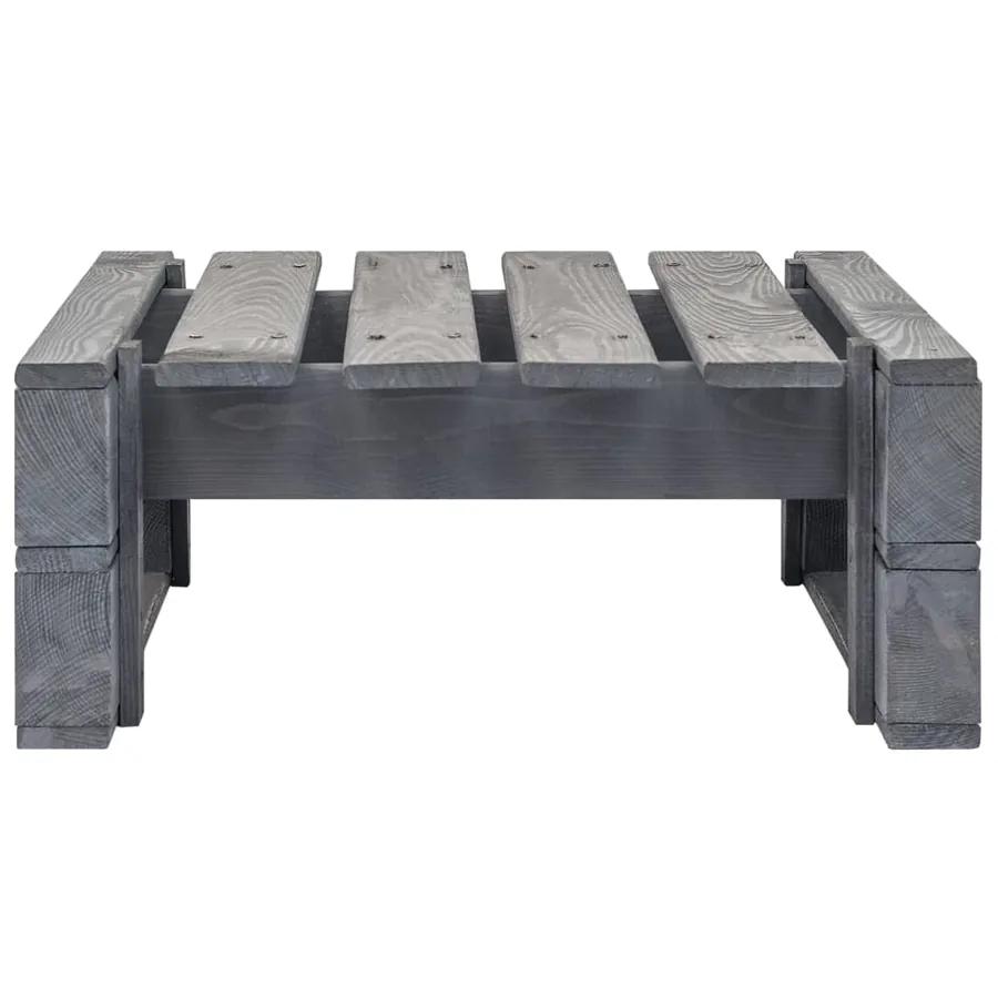Pouf palette de jardin Bois de pin imprégné de gris - 4