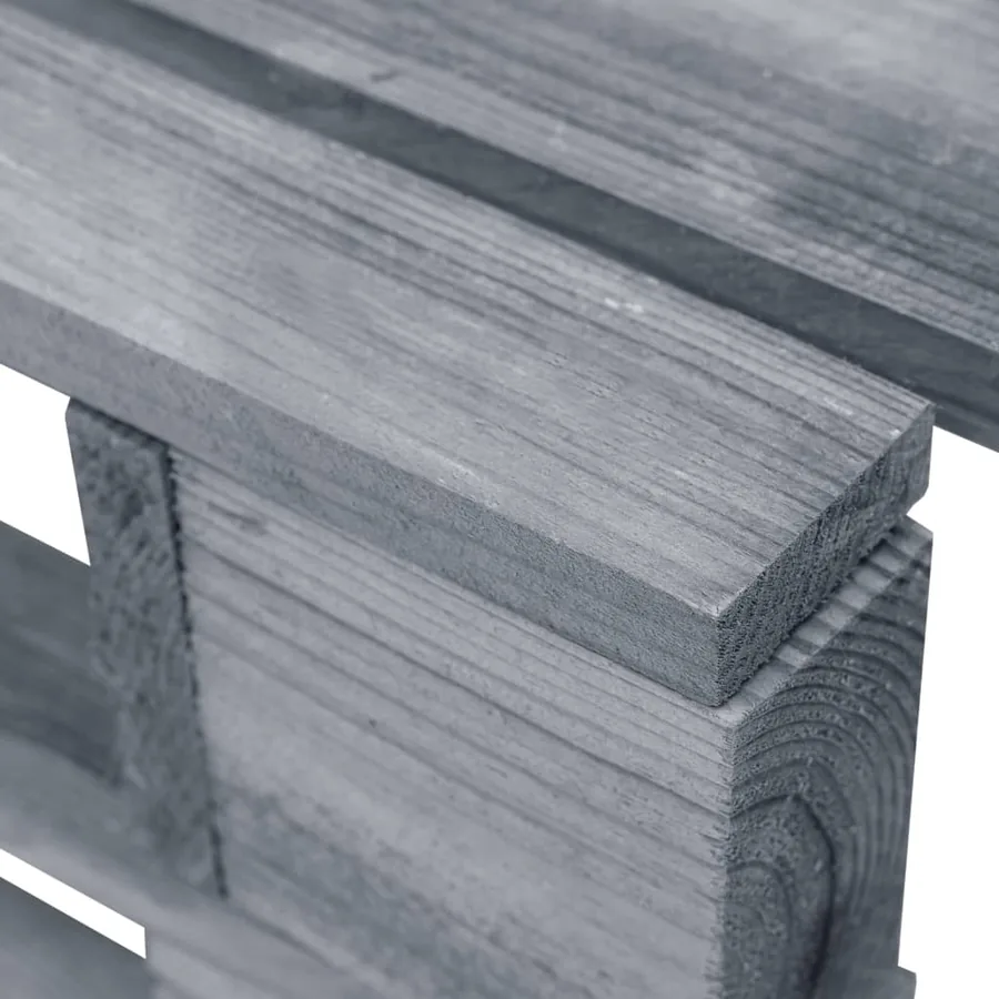 Pouf palette de jardin Bois de pin imprégné de gris - 5