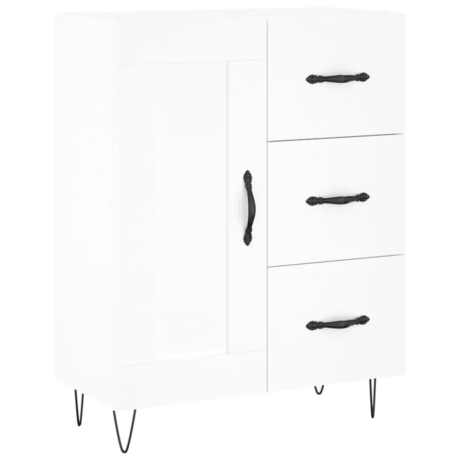 Buffet haut Blanc 69,5x34x180 cm Bois d'ingénierie - 7