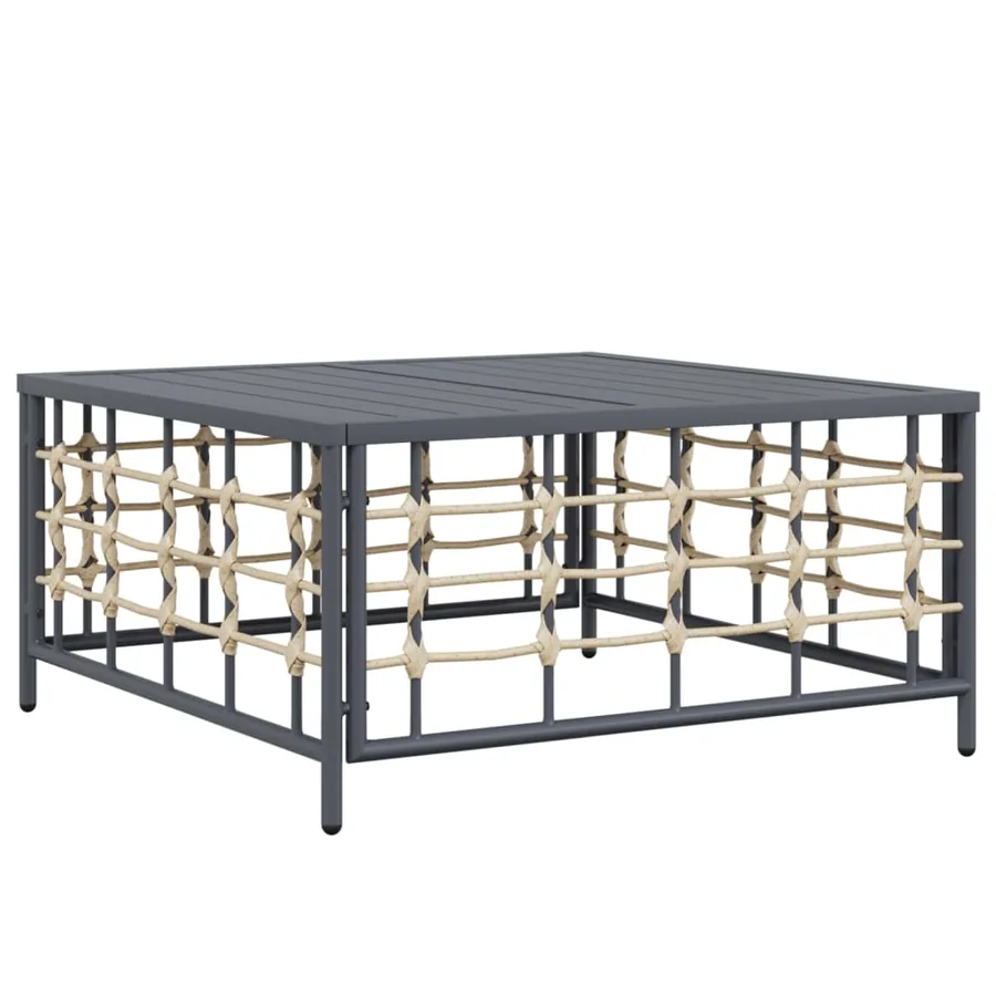 Salon de jardin 5 pcs avec coussins anthracite résine tressée - 5