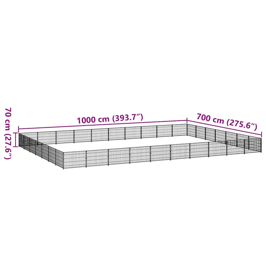 Chenil Noir 70 m² Acier - 6