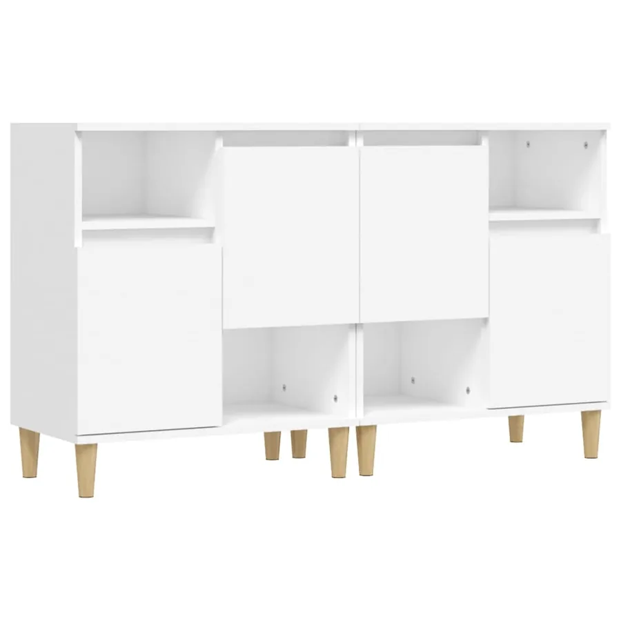 Buffets 2 pcs blanc 60x35x70 cm bois d'ingénierie - 2