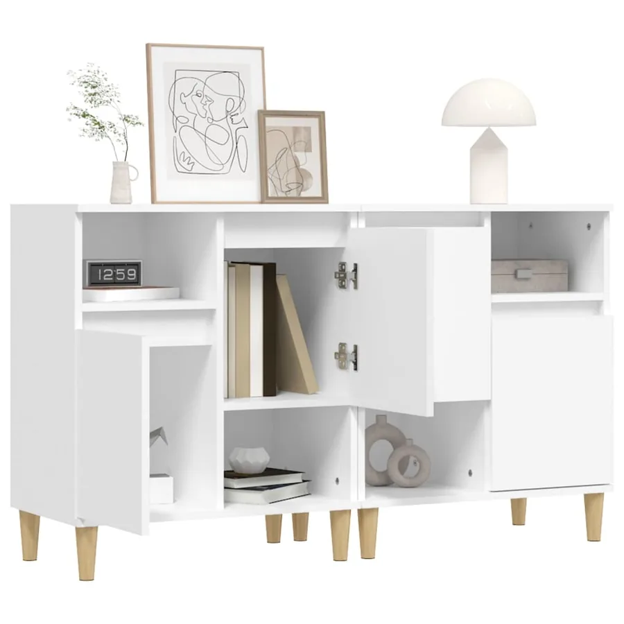 Buffets 2 pcs blanc 60x35x70 cm bois d'ingénierie - 4