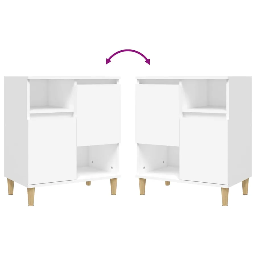 Buffets 2 pcs blanc 60x35x70 cm bois d'ingénierie - 7