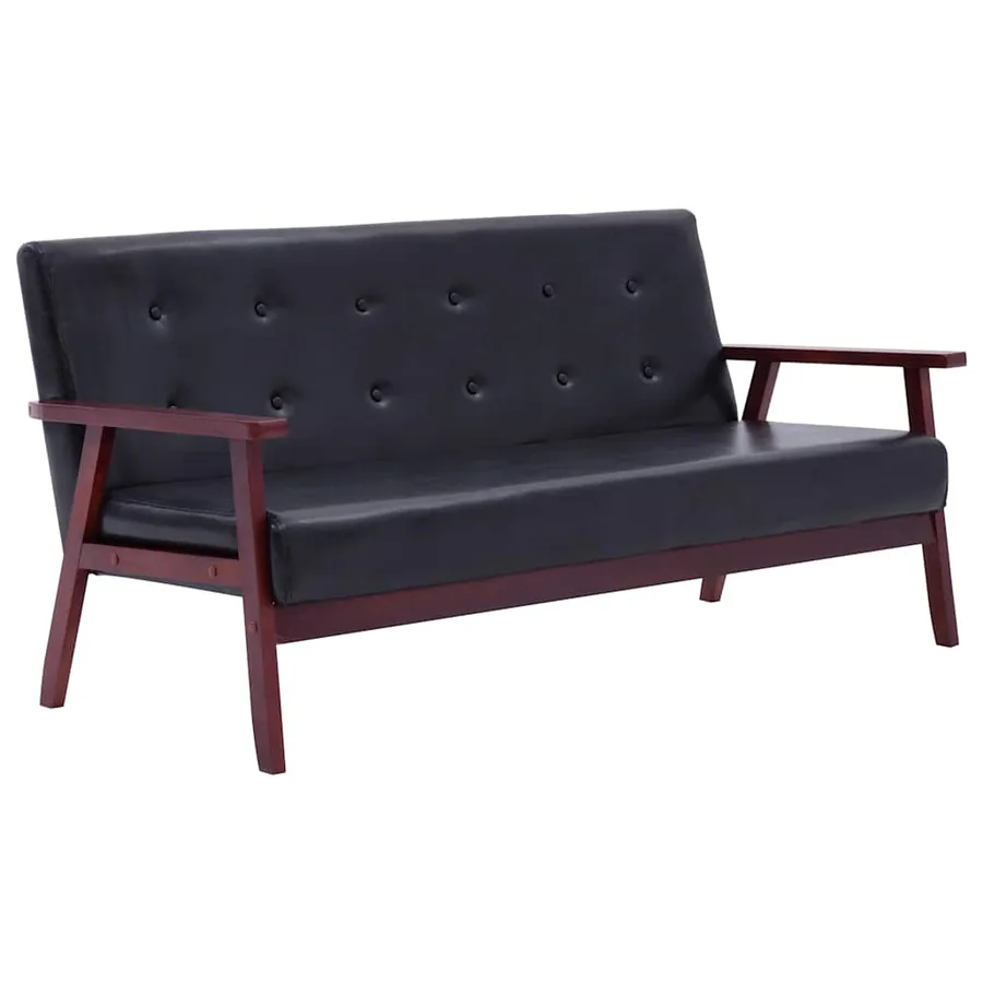 Ensemble de canapés 3 pcs Noir Similicuir - 2