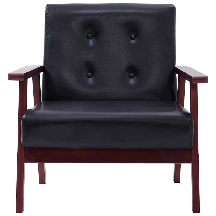 Ensemble de canapés 3 pcs Noir Similicuir - 6