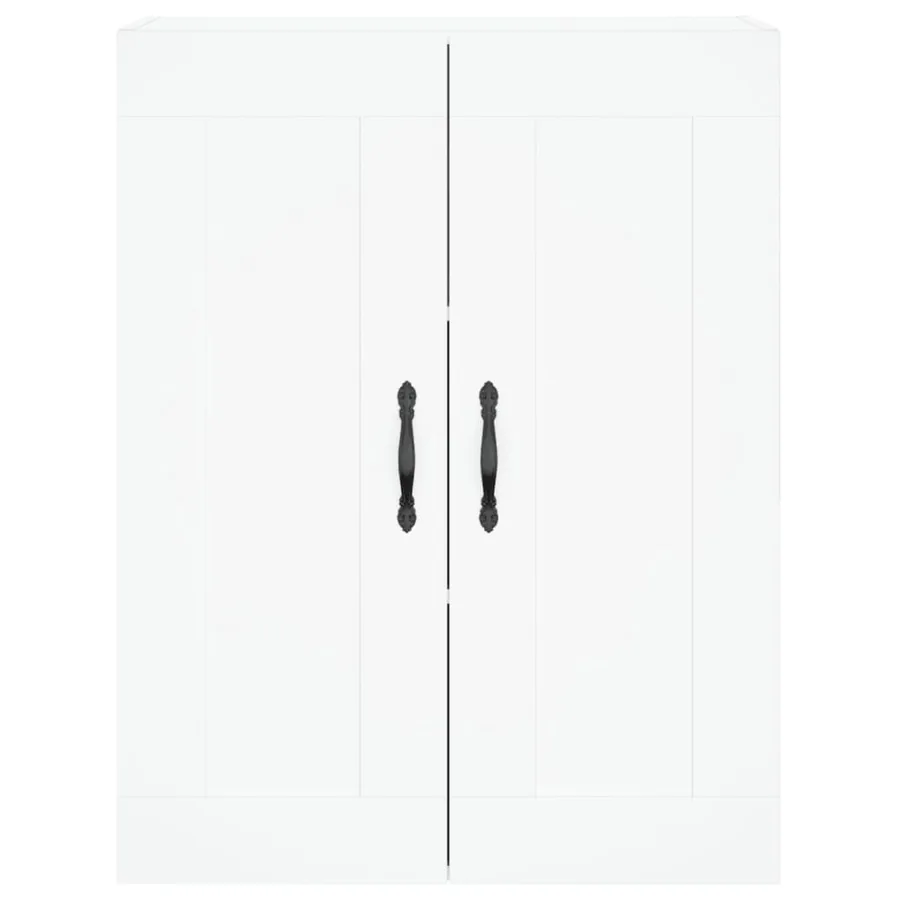 Buffet haut Blanc 69,5x34x180 cm Bois d'ingénierie - 6