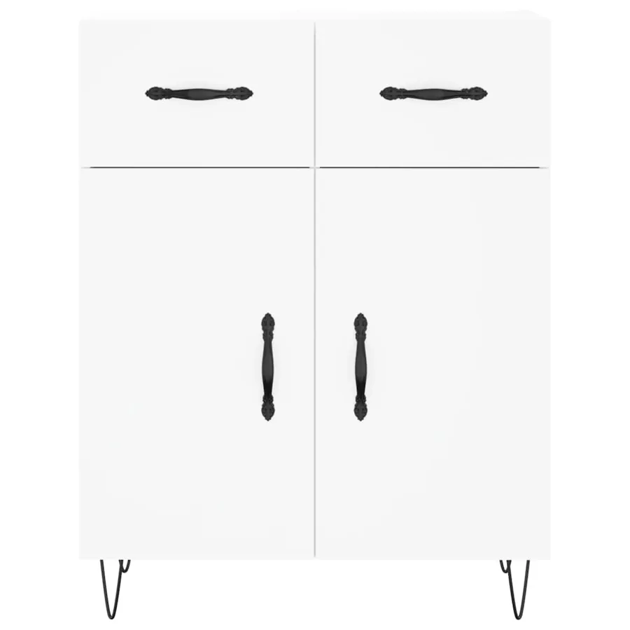 Buffet haut Blanc 69,5x34x180 cm Bois d'ingénierie - 8