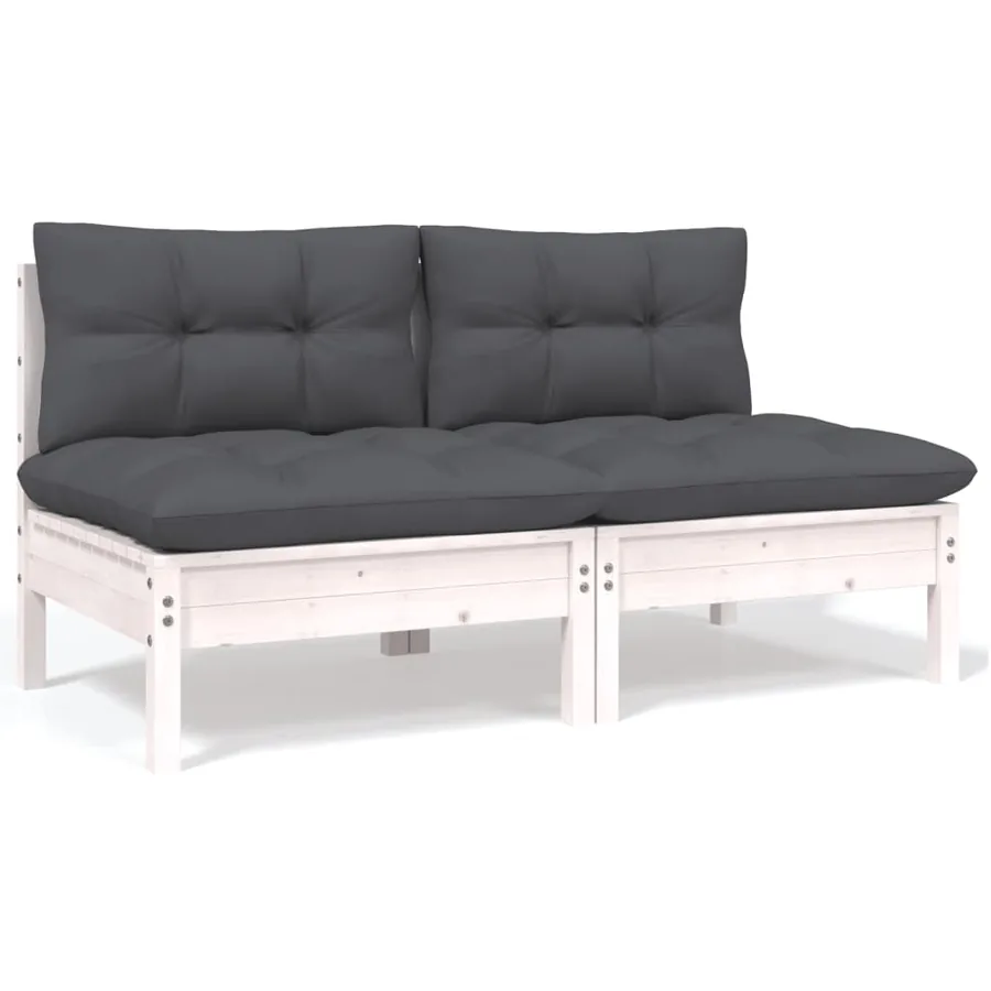 Salon de jardin 13 pcs avec coussins anthracite bois de pin - 4