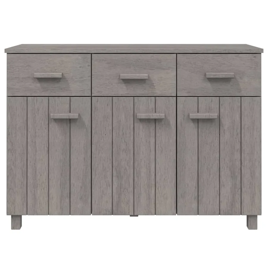 Buffet HAMAR Gris clair 113x40x80 cm Bois massif de pin - 4