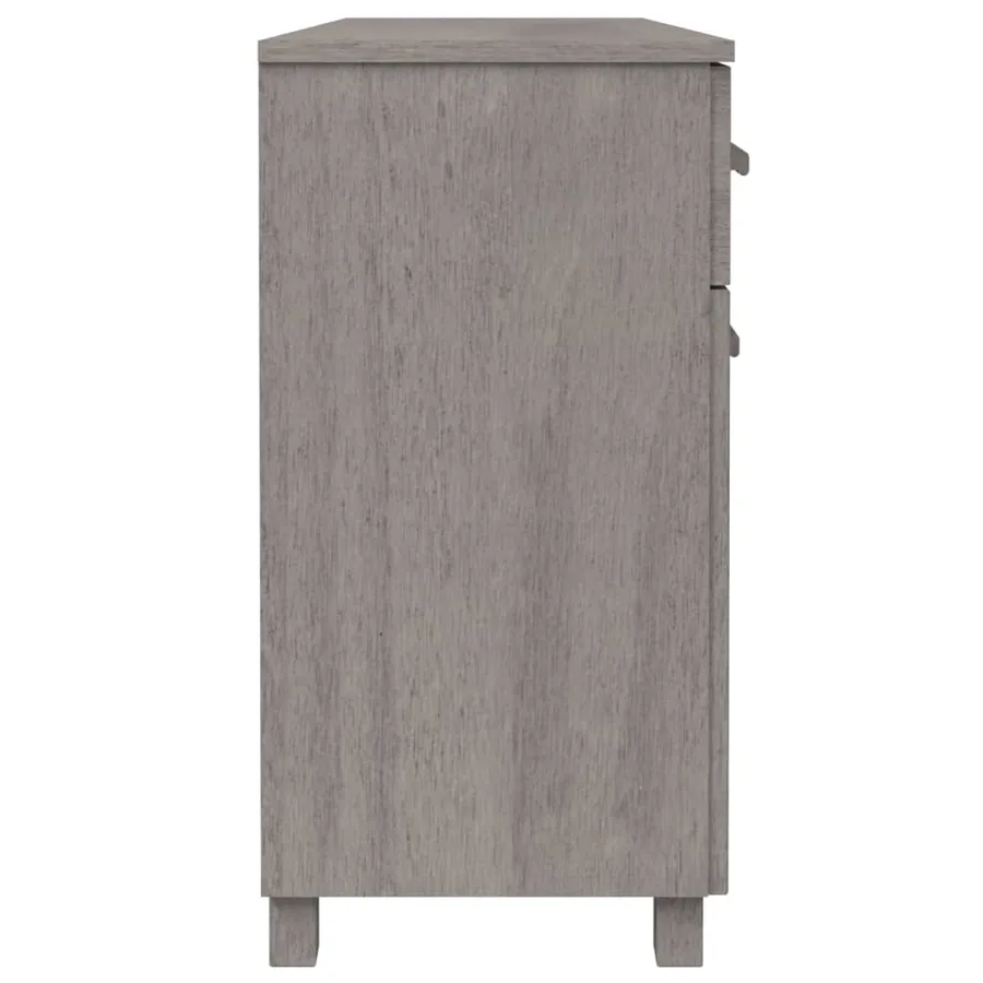 Buffet HAMAR Gris clair 113x40x80 cm Bois massif de pin - 5