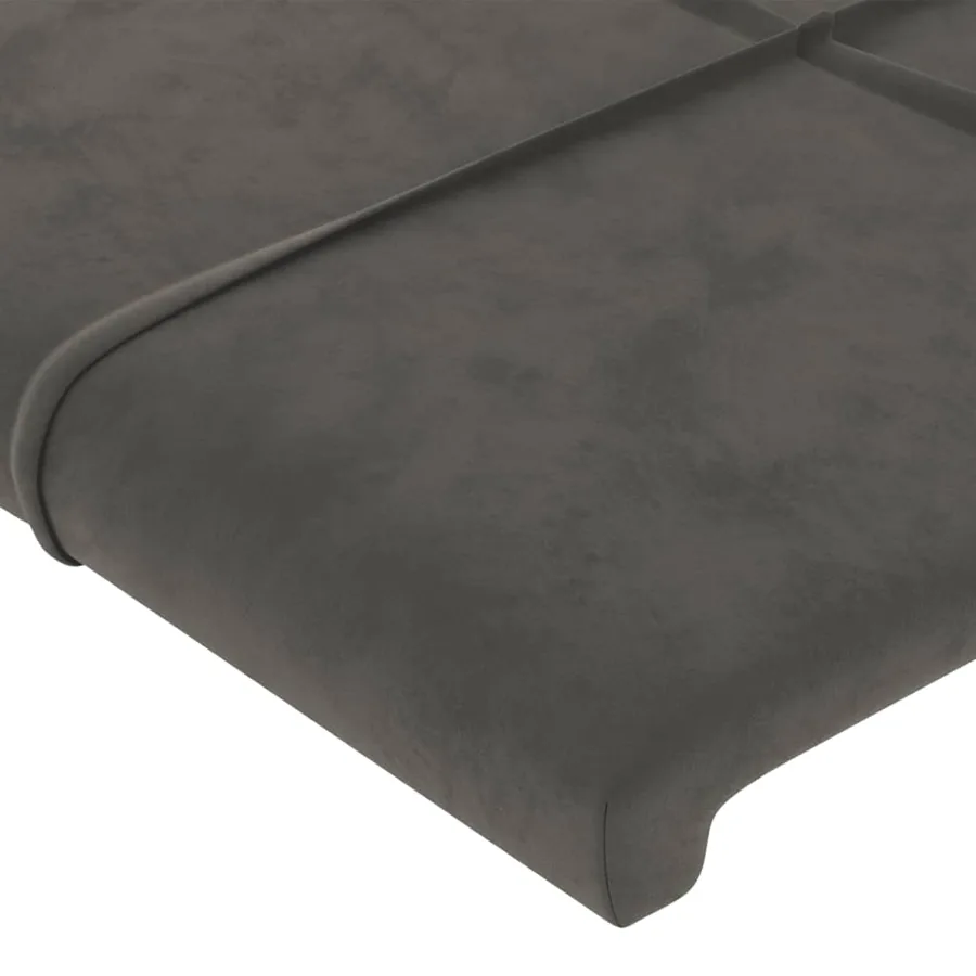 Tête de lit avec oreilles Gris foncé 163x23x78/88 cm Velours - 5