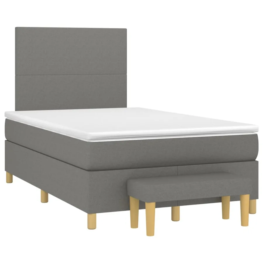 Sommier à lattes de lit avec matelas Gris foncé 120x200cm Tissu - 3