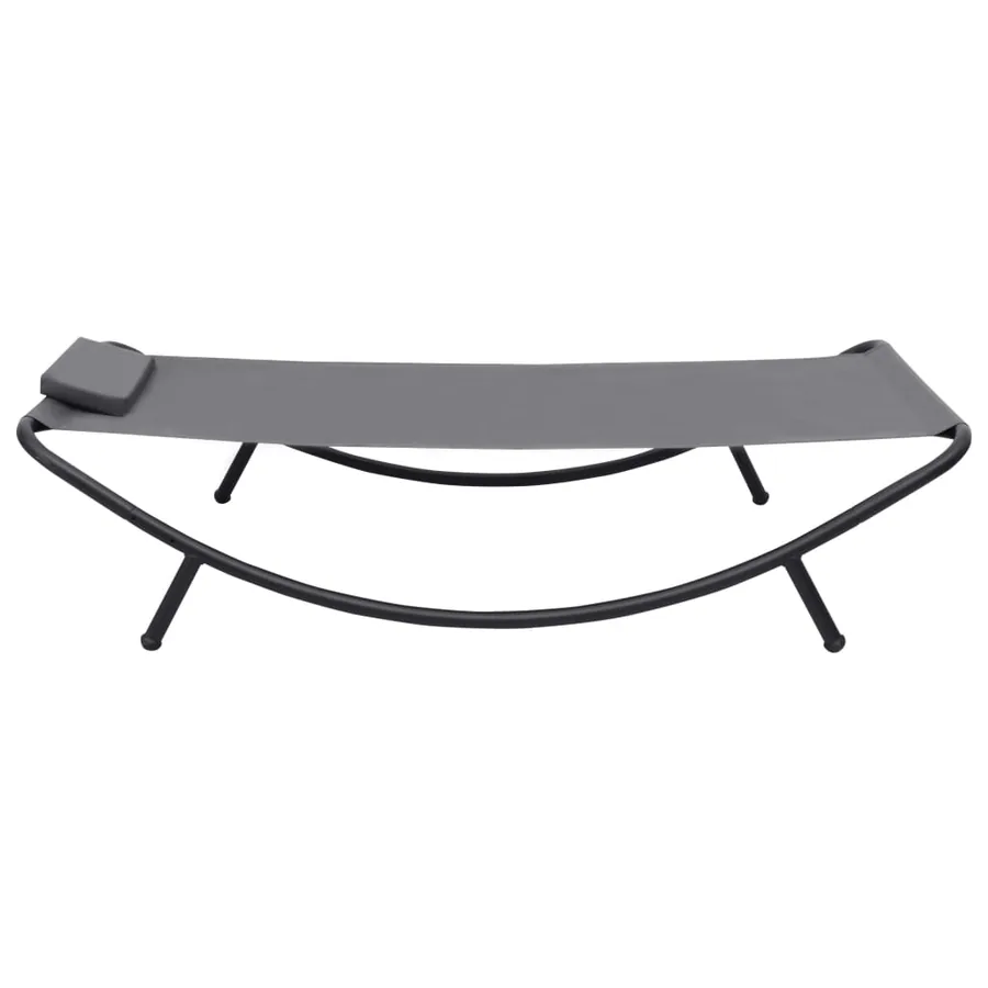 Lit de jardin Gris 200x90 cm Acier - 3