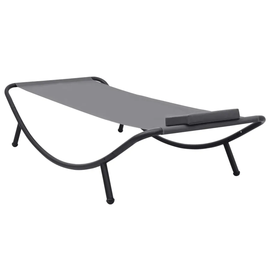 Lit de jardin Gris 200x90 cm Acier - 4
