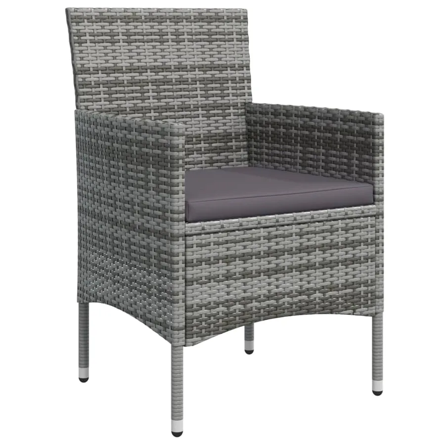 Ensemble à manger de jardin et coussins 5pcs Gris/noir - 5