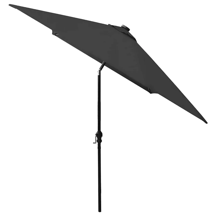 Parasol de jardin avec LED et mât en acier noir 2x3 m - 5